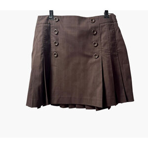 Pleated Brown Miniskirt, Vintage "Cool & Chic" size 8